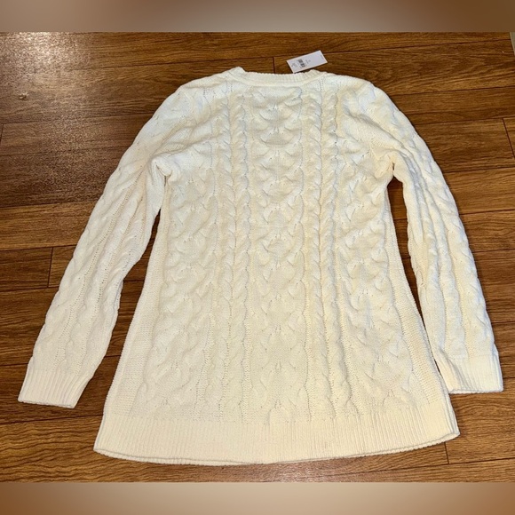J. Jill Ivory Chenille Cable Knit Sweater NWT Small - Picture 3 of 8